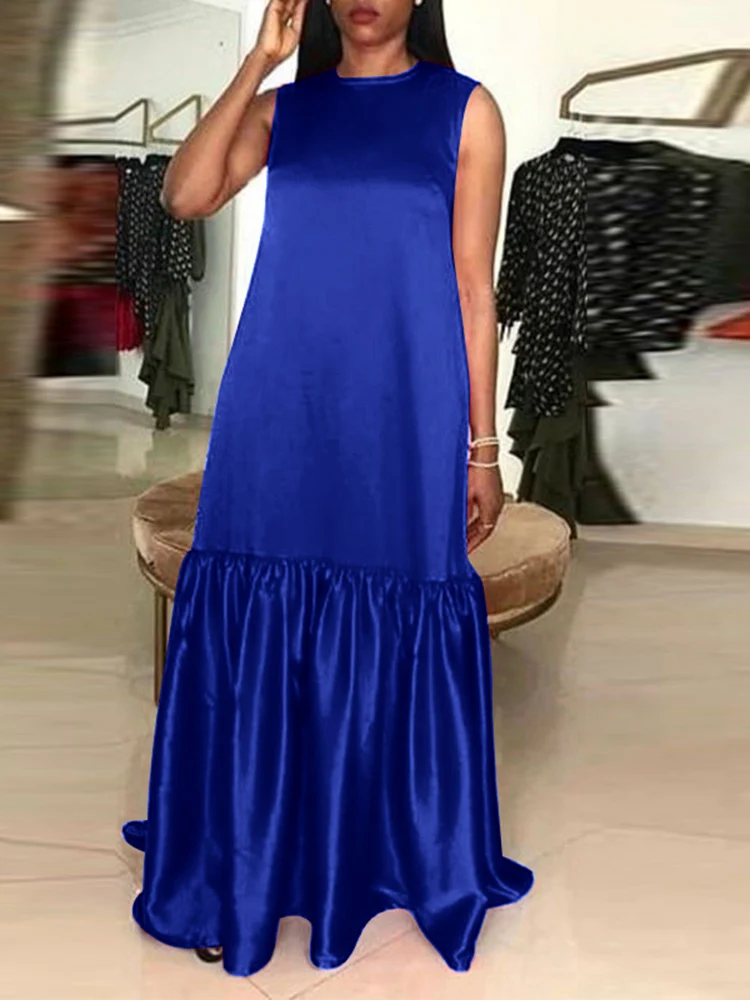 VONDA Women Satin Silk Maxi Dress 2022 Summer Sexy Sleeveless Pleated Evening Party Tank Maxi Dresses Casual Loose Vestidos Robe
VONDA Women Satin Silk Maxi Dress 2022 Summer Sexy Sleeveless Pleated Evening Party Tank Maxi Dresses Casual Loose Vestidos Robe