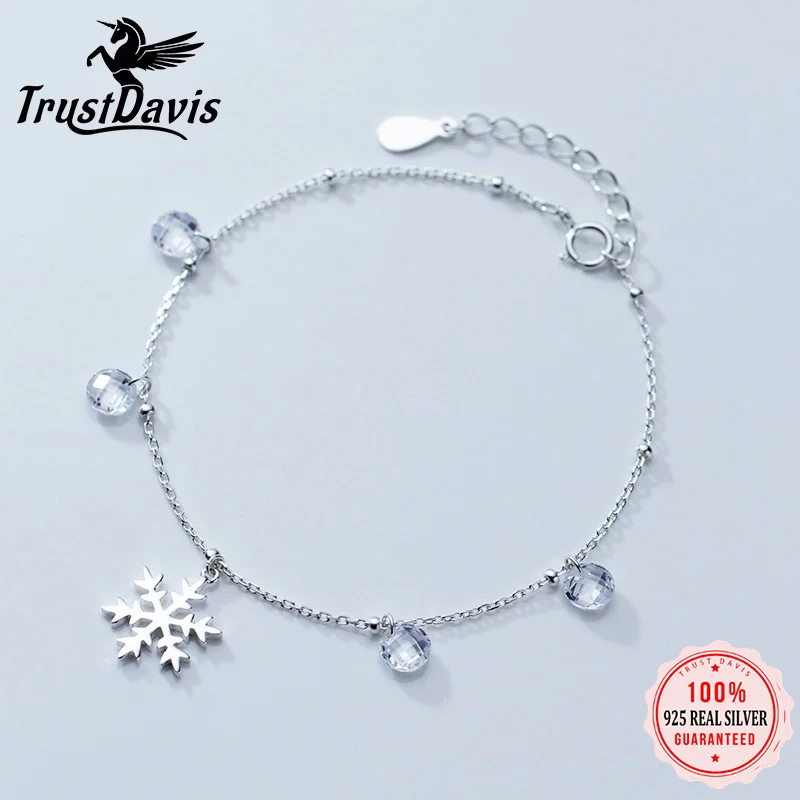 Trustdavis Minimalist 925 Sterling Silver Snowflake Dazzling CZ Beads Bracelet For Women Sterling Silver Wedding Jewelry DS2500
Trustdavis Minimalist 925 Sterling Silver Snowflake Dazzling CZ Beads Bracelet For Women Sterling Silver Wedding Jewelry DS2500