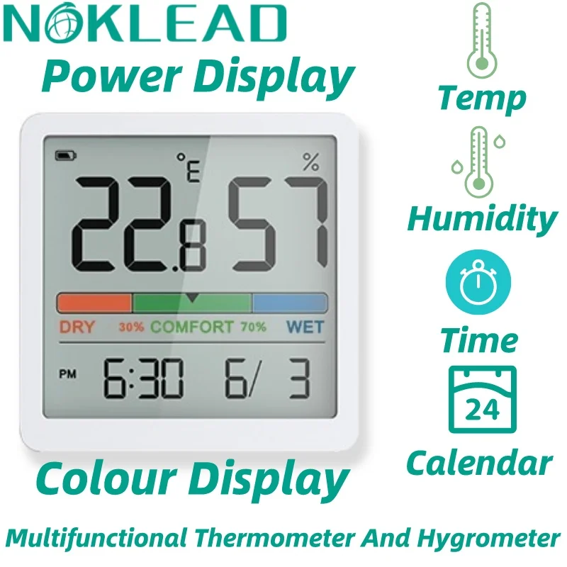 NOKLEAD Mute Temperature And Humidity Clock Home Indoor High-precision Baby Room C/F Temperature Monitor LCD Backlight Screen
NOKLEAD Mute Temperature And Humidity Clock Home Indoor High-precision Baby Room C/F Temperature Monitor LCD Backlight Screen