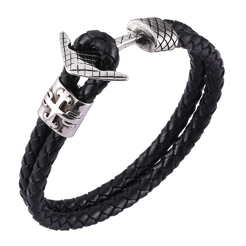 Double 5mm Black Leather Rope Steel or Gold Anchor Shaped Accessories Bracelet Fashion Jewelry Party Gift
Double 5mm Black Leather Rope Steel or Gold Anchor Shaped Accessories Bracelet Fashion Jewelry Party Gift