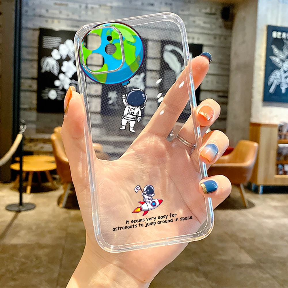 Cartoon Astronaut Luxury Ultra Thin Clear Phone Case For iPhone 11 12 13 Pro Max 12 13 Mini X XR XS Max SE 6 6s 7 8 Plus Funda
Cartoon Astronaut Luxury Ultra Thin Clear Phone Case For iPhone 11 12 13 Pro Max 12 13 Mini X XR XS Max SE 6 6s 7 8 Plus Funda