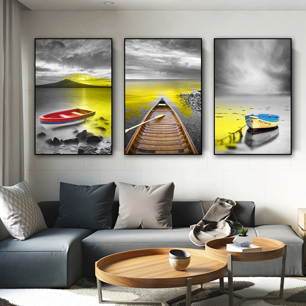 Nordic Golden Lake Boat Landscape Painting on Canvas Modern Home Decor Wall Art Poster HD Print Picture for Living Room No Frame
Nordic Golden Lake Boat Landscape Painting on Canvas Modern Home Decor Wall Art Poster HD Print Picture for Living Room No Frame