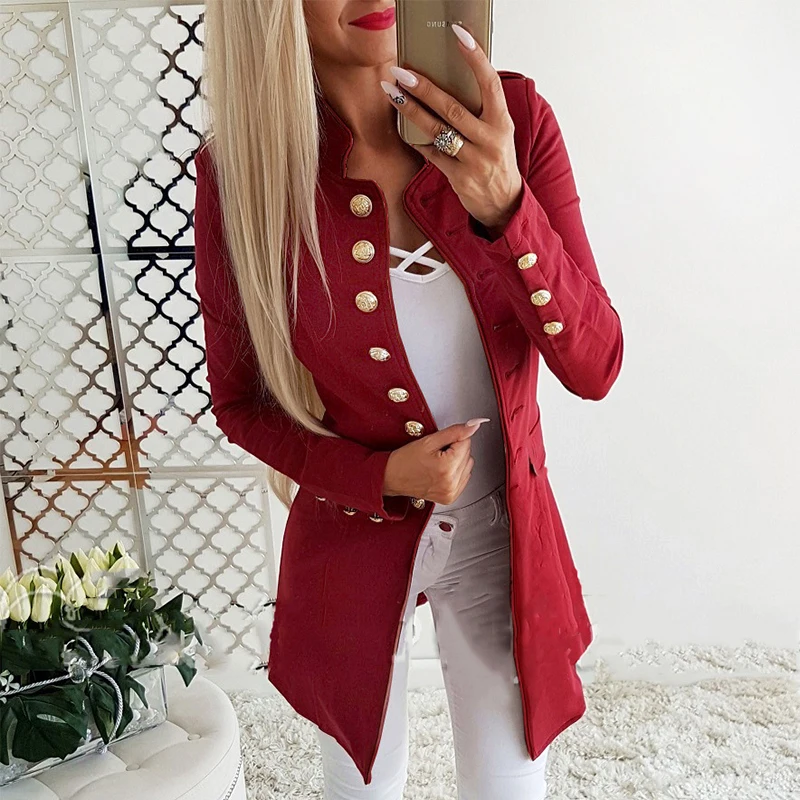 Red Suits Jacket Women Coats Fall Winter 2022 OL Elegant Mock Neck Button Slim Office Ladies Female Chic Long Black Suits TOPS
Red Suits Jacket Women Coats Fall Winter 2022 OL Elegant Mock Neck Button Slim Office Ladies Female Chic Long Black Suits TOPS