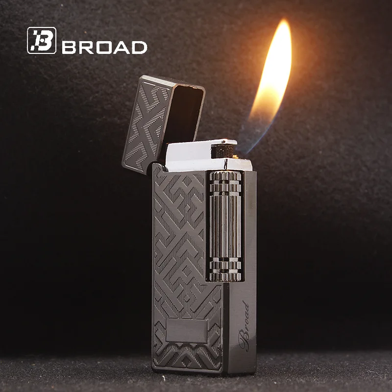 

Metal Stripe Loud Lighter Unusual Lighters Cigarette Lighter Creative Wheel Lighter Butane Gas Lighter Open Fire Square Lighter