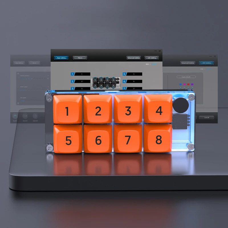Новая программируемая макро-клавиша, 4 цвета, RGB-дисплей, горячая Распродажа, заменяемый механический переключатель, игровая клавиатура для макросъемки, мини-клавиатура 8
Новая программируемая макро-клавиша, 4 цвета, RGB-дисплей, горячая Распродажа, заменяемый механический переключатель, игровая клавиатура для макросъемки, мини-клавиатура 8