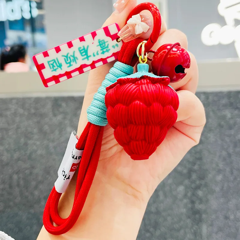 Cartoon Strawberry Keychain Cute Simulation Resin Fruit Keyring Women Weave Leather Cord Bag Pendant Car Key Holder Jewelry Gift
Cartoon Strawberry Keychain Cute Simulation Resin Fruit Keyring Women Weave Leather Cord Bag Pendant Car Key Holder Jewelry Gift