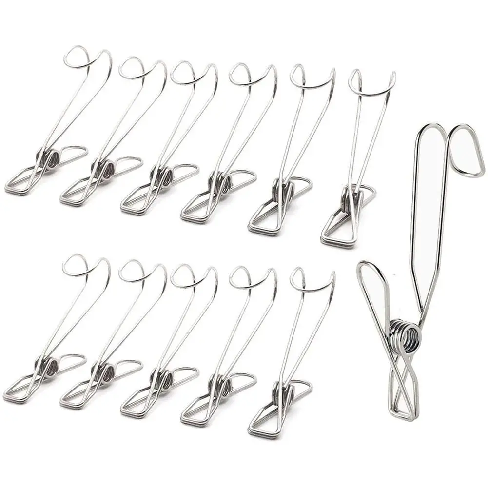 10/20PCS Home Storage Rack Stainless Steel Clothes Pegs Hooks Long Tail Clip Hanging Clips Clamps Kitchen Washing Towel Clip
10/20PCS Home Storage Rack Stainless Steel Clothes Pegs Hooks Long Tail Clip Hanging Clips Clamps Kitchen Washing Towel Clip