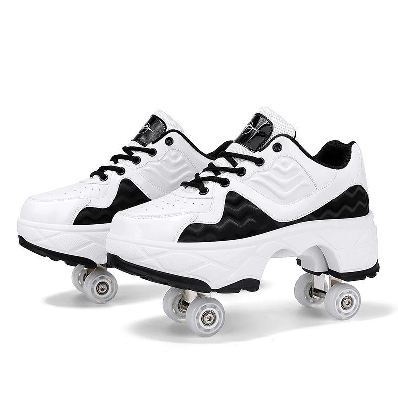 Women's Men's Deformation Parkour Shoes Four Wheels Rounds Of Running Shoes Casual Sneakers Deform Roller Shoes Skating Shoes
Women's Men's Deformation Parkour Shoes Four Wheels Rounds Of Running Shoes Casual Sneakers Deform Roller Shoes Skating Shoes