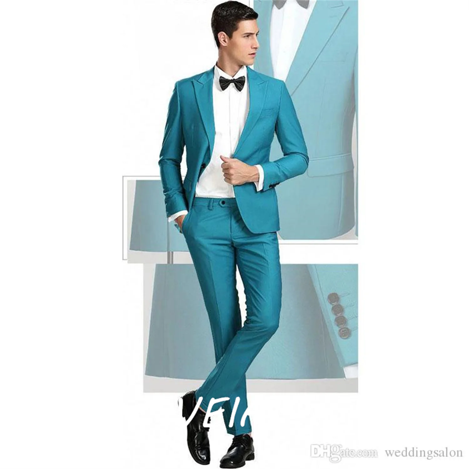Teal Designer Mens Prom Suits Peaked Lapel Wedding Suits For Men Long Sleeves Groomsman Tuxedos Two Pieces Blazers Jacket+Pants
Teal Designer Mens Prom Suits Peaked Lapel Wedding Suits For Men Long Sleeves Groomsman Tuxedos Two Pieces Blazers Jacket+Pants