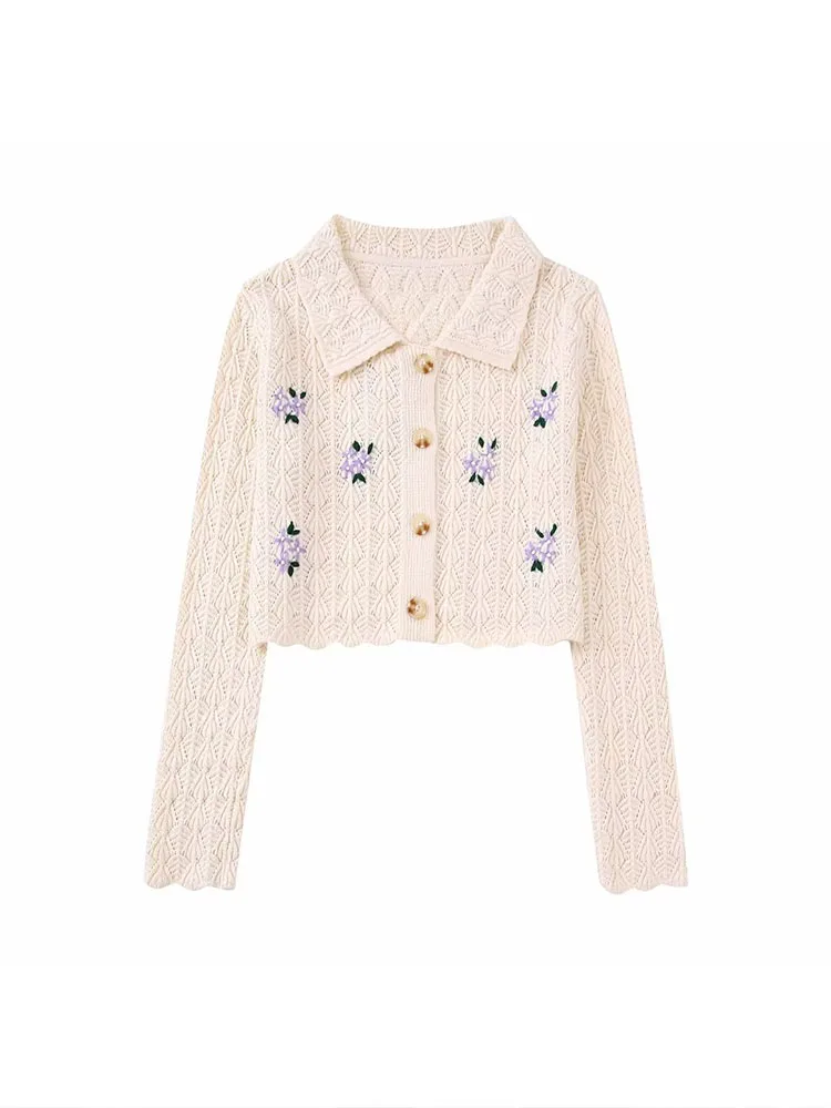 Women 2022 Autumn New Fashion Flower Knitted Cardigan Sweater Vintage Long Sleeve lapel Female Outerwear Chic Tops
Women 2022 Autumn New Fashion Flower Knitted Cardigan Sweater Vintage Long Sleeve lapel Female Outerwear Chic Tops