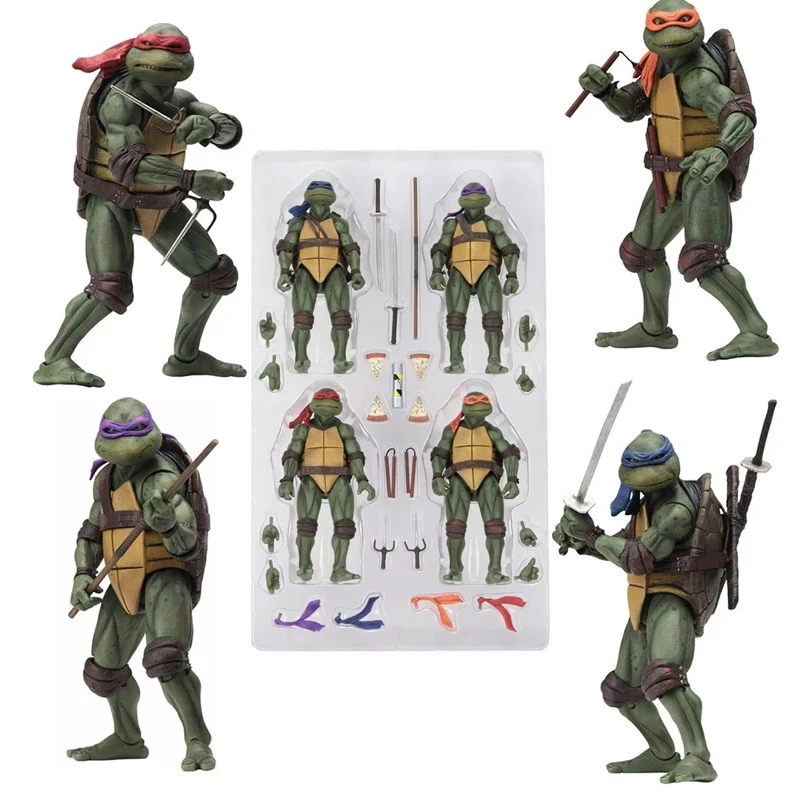 4pcs/Set Teenage Mutant Ninja Turtles Action Figure NECA Raphael Da Vinci Michelangelo Donatello TMNT Model Toys
4pcs/Set Teenage Mutant Ninja Turtles Action Figure NECA Raphael Da Vinci Michelangelo Donatello TMNT Model Toys