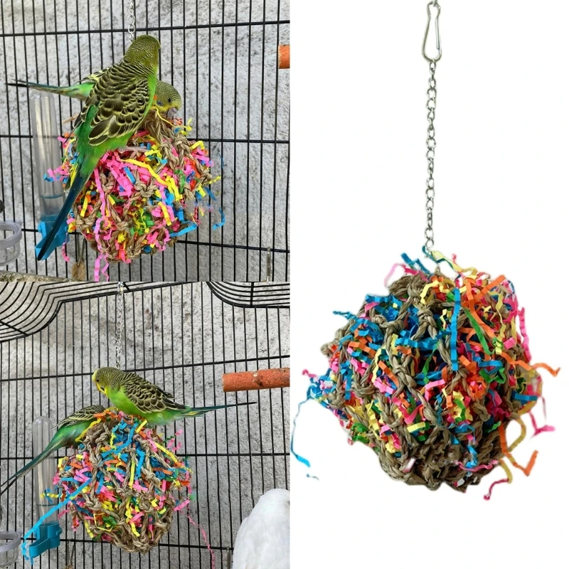 

Paper Strips Parrot Chew Hanging Toy Articles Parrot Chew Pet Bird Toy for Cage Dropship