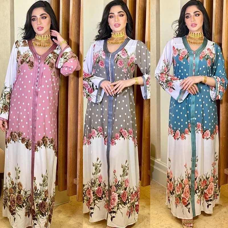 Ethnic Floral Print Kaftan Women Muslim Maxi Dress Moroccan Abaya Dubai Turkey Caftan Islamic Clothing Arabic Robe Ramadan Gown
Ethnic Floral Print Kaftan Women Muslim Maxi Dress Moroccan Abaya Dubai Turkey Caftan Islamic Clothing Arabic Robe Ramadan Gown