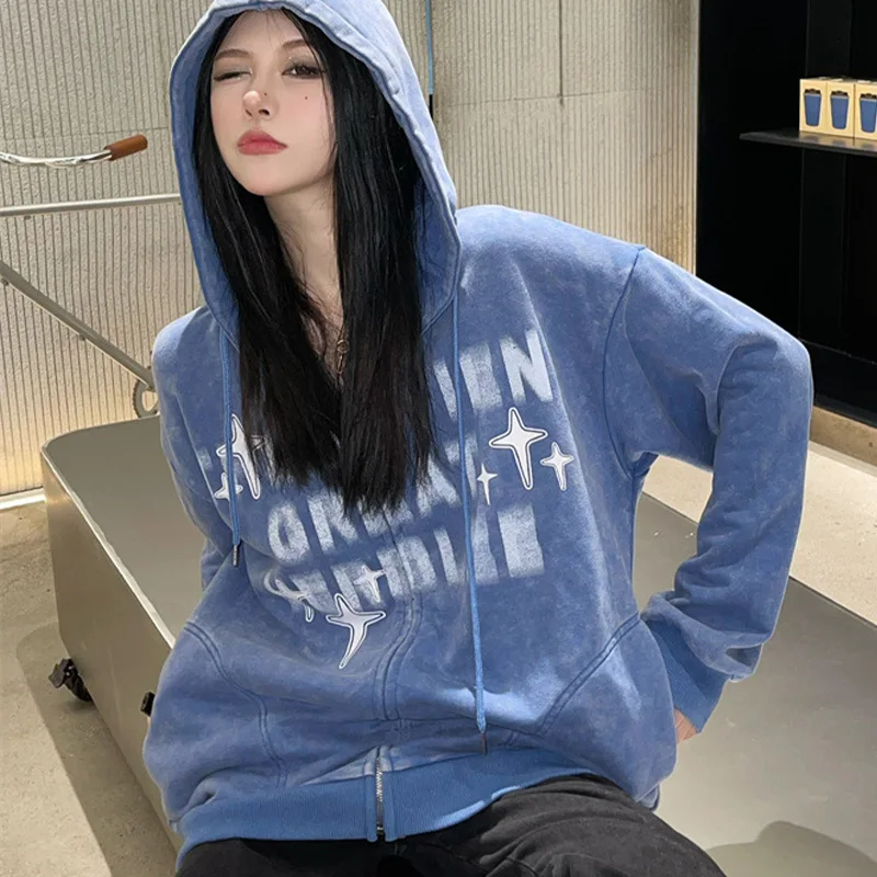Letter Print Hoodies Women Harajuku Long Sleeve Zip Up Sweatshirts Vintage Casual Loose Hooded Jackets Streetwear Y2K Clothes 
Letter Print Hoodies Women Harajuku Long Sleeve Zip Up Sweatshirts Vintage Casual Loose Hooded Jackets Streetwear Y2K Clothes