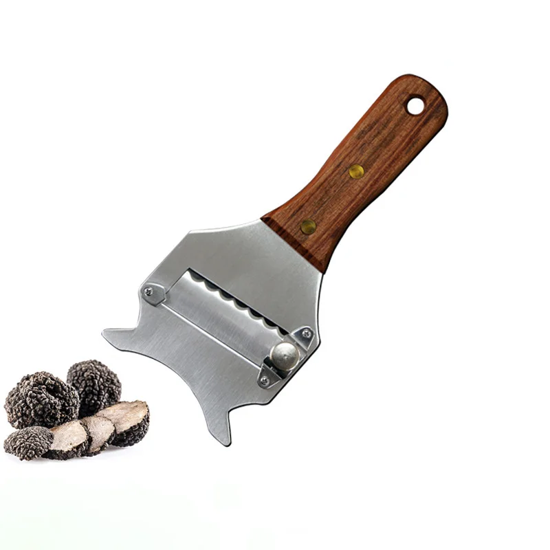 

stainless steel Chocolate Truffle Cheese Shaver Slicer Planer Adjustable Razor Sharp Blade Wooden handle Straight - Wavy blade
