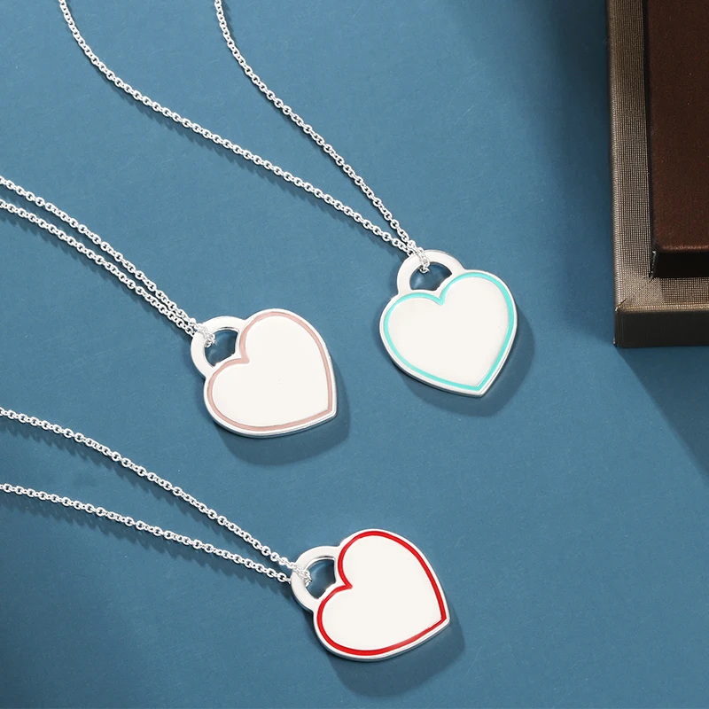 Sterling Silver S925 Heart Shape Enamel Necklace For Women Necklaces Pendant Classic Fashion Anniversary Gift For Girlfriend
Sterling Silver S925 Heart Shape Enamel Necklace For Women Necklaces Pendant Classic Fashion Anniversary Gift For Girlfriend