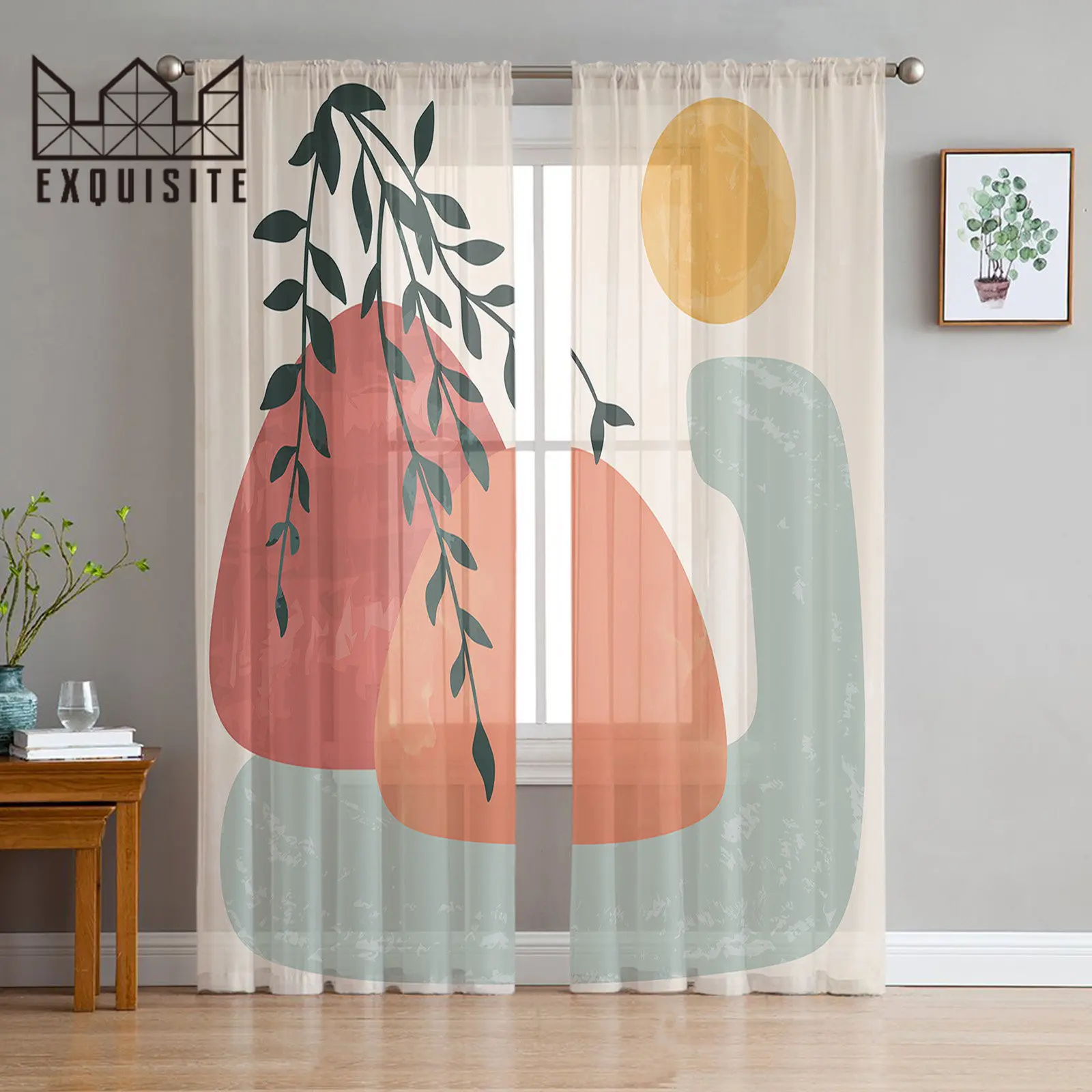 Abstract Art Tropical Leaves Home Tulle Curtains for Bedroom Living Room Printed Sheer Curtains for Balcony Summer Home Decor
Abstract Art Tropical Leaves Home Tulle Curtains for Bedroom Living Room Printed Sheer Curtains for Balcony Summer Home Decor
