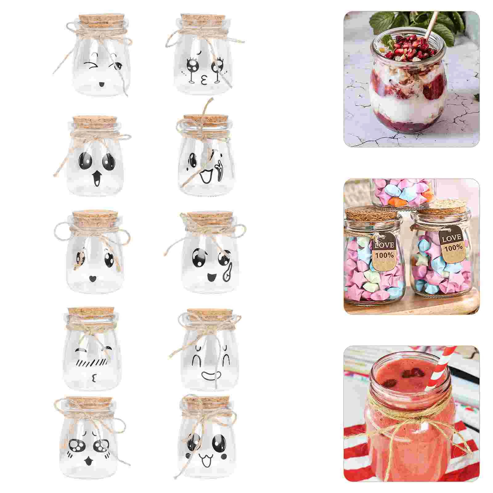 10pcs Yogurt Bottles Dessert Shop Pudding Holders Glass Decorative Bottles 
10pcs Yogurt Bottles Dessert Shop Pudding Holders Glass Decorative Bottles