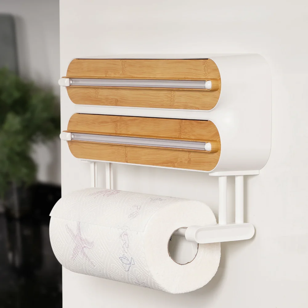 3 In 1 Aluminum Film Wrap Cutter WallMount Paper Towel Holder Cling Film Cutting Holder Plastic Wrap Dispenser Kitchen Organizer
3 In 1 Aluminum Film Wrap Cutter WallMount Paper Towel Holder Cling Film Cutting Holder Plastic Wrap Dispenser Kitchen Organizer
