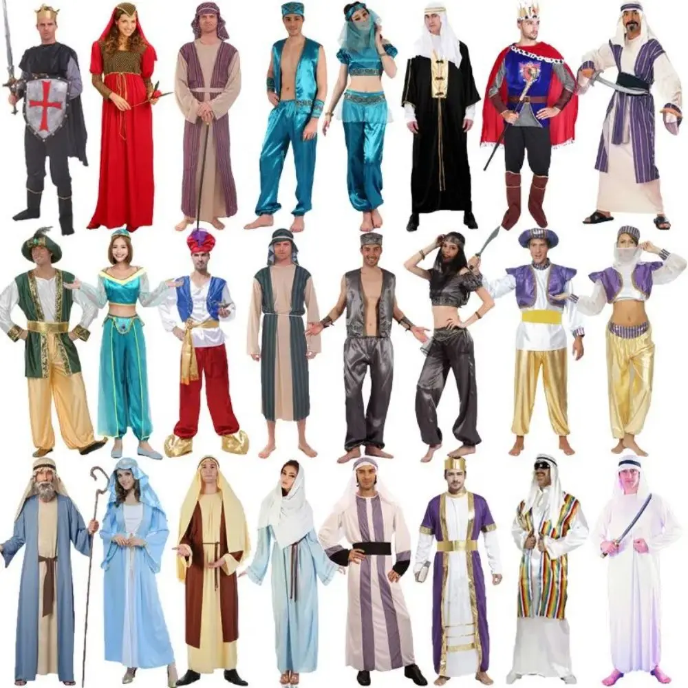 2023 New Halloween Adult Men and Women Cos Arabic Costume Indian Aladdin Middle East Local Tyrant Costume Shepherd Clothes
2023 New Halloween Adult Men and Women Cos Arabic Costume Indian Aladdin Middle East Local Tyrant Costume Shepherd Clothes