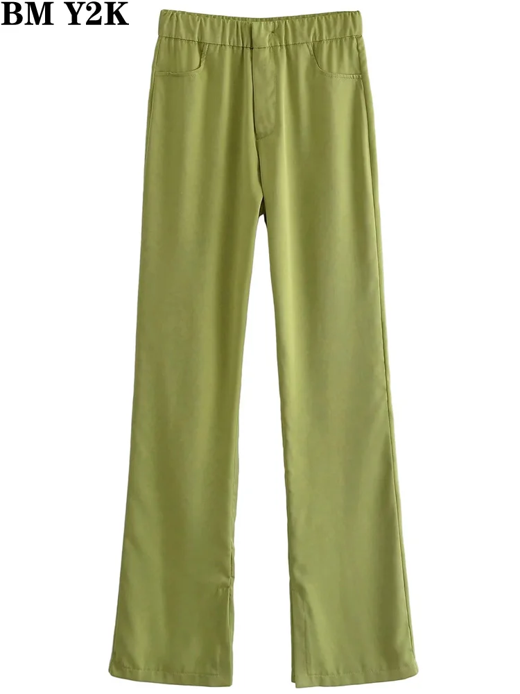 BM Y2K traf Women 2022 fashion with side vents side pockets flare pants vintage high waist zipper fly female trousers mujer
BM Y2K traf Women 2022 fashion with side vents side pockets flare pants vintage high waist zipper fly female trousers mujer
