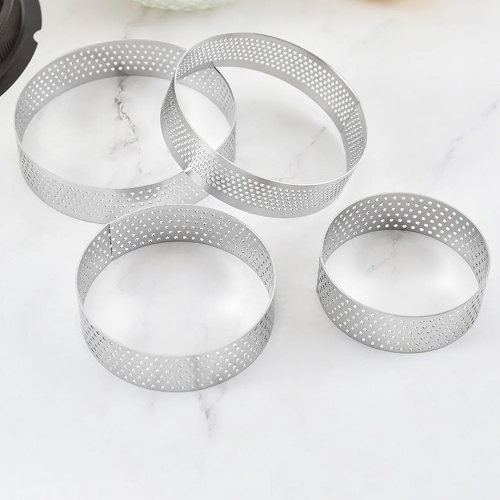 4Pcs Cake Mould Set Stainless Steel Perforated Tart Rings Mousse Cake Tower Ring Porous Cooking Ring For Baking Dessert Tools
4Pcs Cake Mould Set Stainless Steel Perforated Tart Rings Mousse Cake Tower Ring Porous Cooking Ring For Baking Dessert Tools
