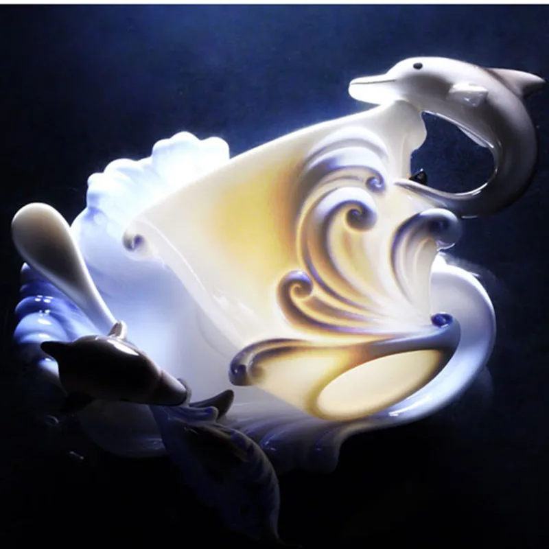 Cute Dolphin Cup with Saucer Spoon Set 3D Creative Ceramic Coffee Cup Hot Breakfast Kettle Christmas Gift Tea Cup
Cute Dolphin Cup with Saucer Spoon Set 3D Creative Ceramic Coffee Cup Hot Breakfast Kettle Christmas Gift Tea Cup