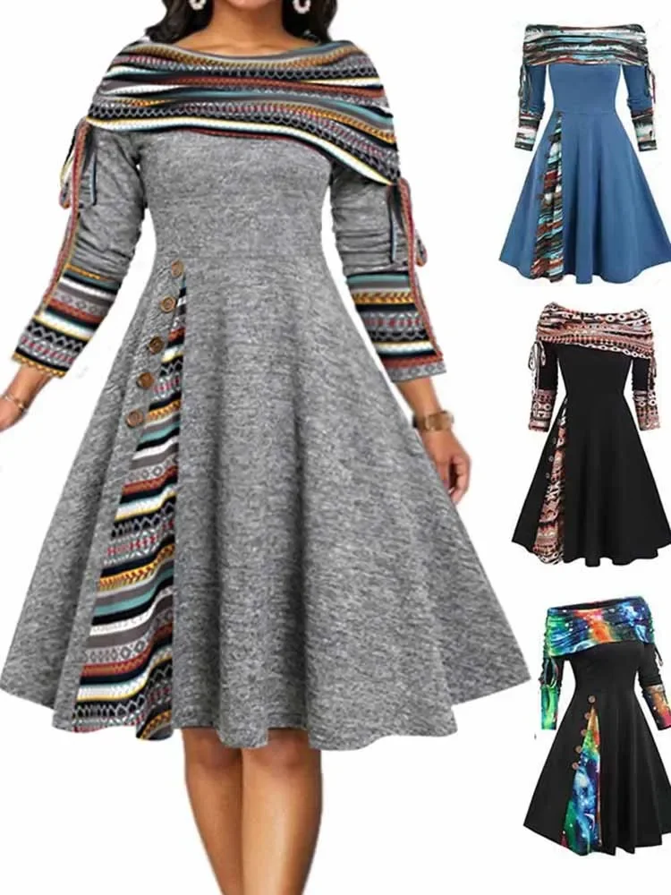 2023 Autumn Winter Dress Women Long Off Shoulder Fashion Stripe Knitted Dresses Female 2023 Elegant High Waist Slim A-line Dress
2023 Autumn Winter Dress Women Long Off Shoulder Fashion Stripe Knitted Dresses Female 2023 Elegant High Waist Slim A-line Dress