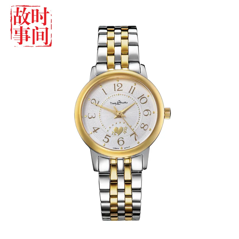 Модные часы против часовой стрелки, золотые часы 316L для влюбленных 
Модные часы против часовой стрелки, золотые часы 316L для влюбленных