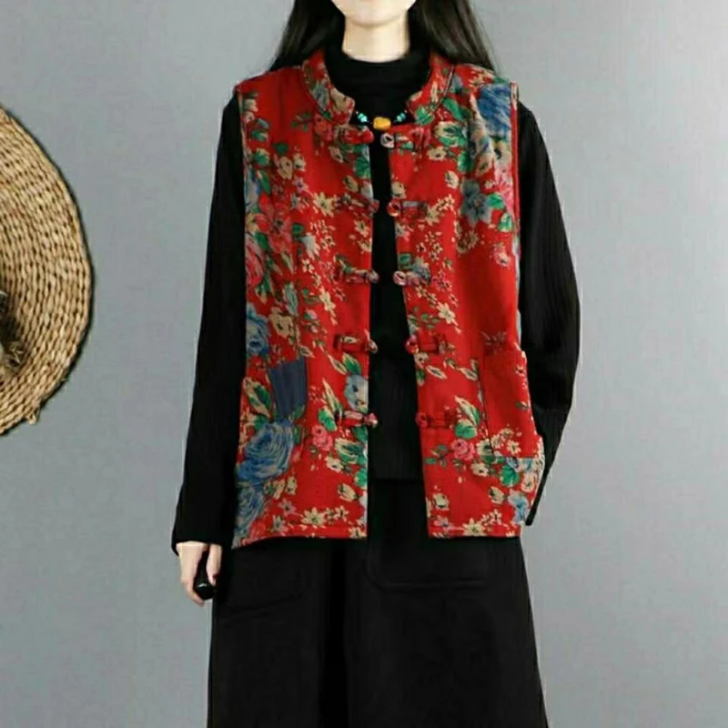 New Autumn Winter Loose Vests Retro Literary Women's cClothing Chinese Traditional Tops Printing Cotton Linen Coats Ethnic Vests
New Autumn Winter Loose Vests Retro Literary Women's cClothing Chinese Traditional Tops Printing Cotton Linen Coats Ethnic Vests