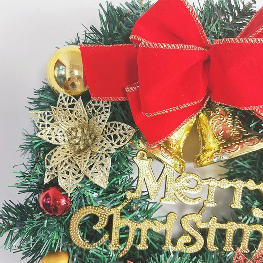 

Рождественский венок 30 см, искусственная гирлянда, подвесные украшения, украшения на стену входной двери, венок на рождественскую елку