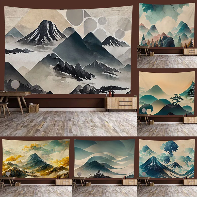 Poetic Chinese Style Landscape Painting Background Tapestry Home Decoration Wall Cloth
Poetic Chinese Style Landscape Painting Background Tapestry Home Decoration Wall Cloth