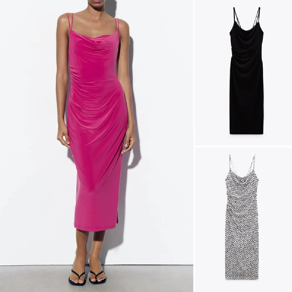 COS LRIS 2023 summer new fashion French double thin belt draped collar midi dress slim and slim fashion 1165134
COS LRIS 2023 summer new fashion French double thin belt draped collar midi dress slim and slim fashion 1165134