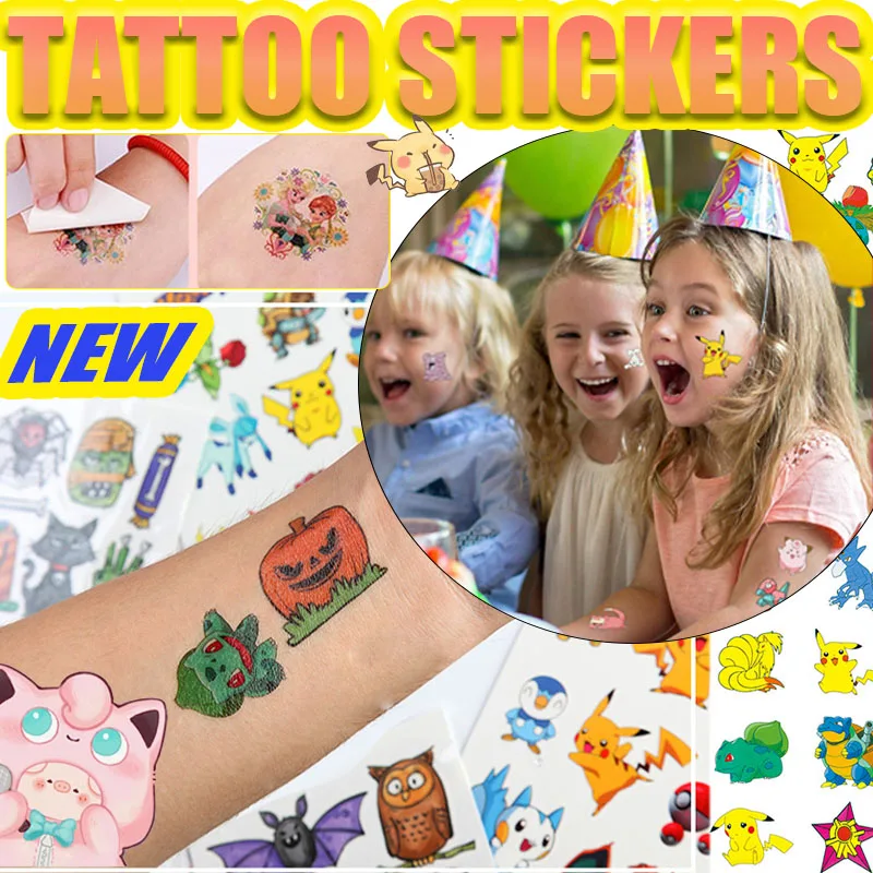 New Original Pokemon Tattoo Stickers Waterproof Cute Pikachu Sticker Funny Cartoon Kids Girls Christmas Birthday Gift Reward Toy
New Original Pokemon Tattoo Stickers Waterproof Cute Pikachu Sticker Funny Cartoon Kids Girls Christmas Birthday Gift Reward Toy