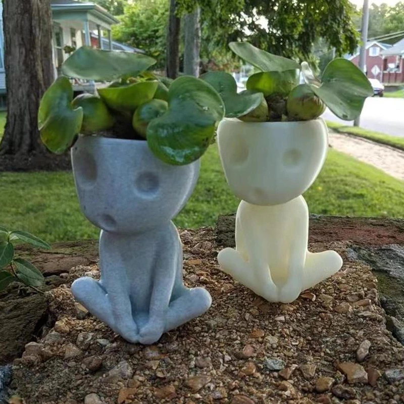 

Shine Flower Pot Creative Luminous Pot Succulent Plants Resin Elf Shape Pot Desktop INS Nordic Style For Pot Garden Home Decor