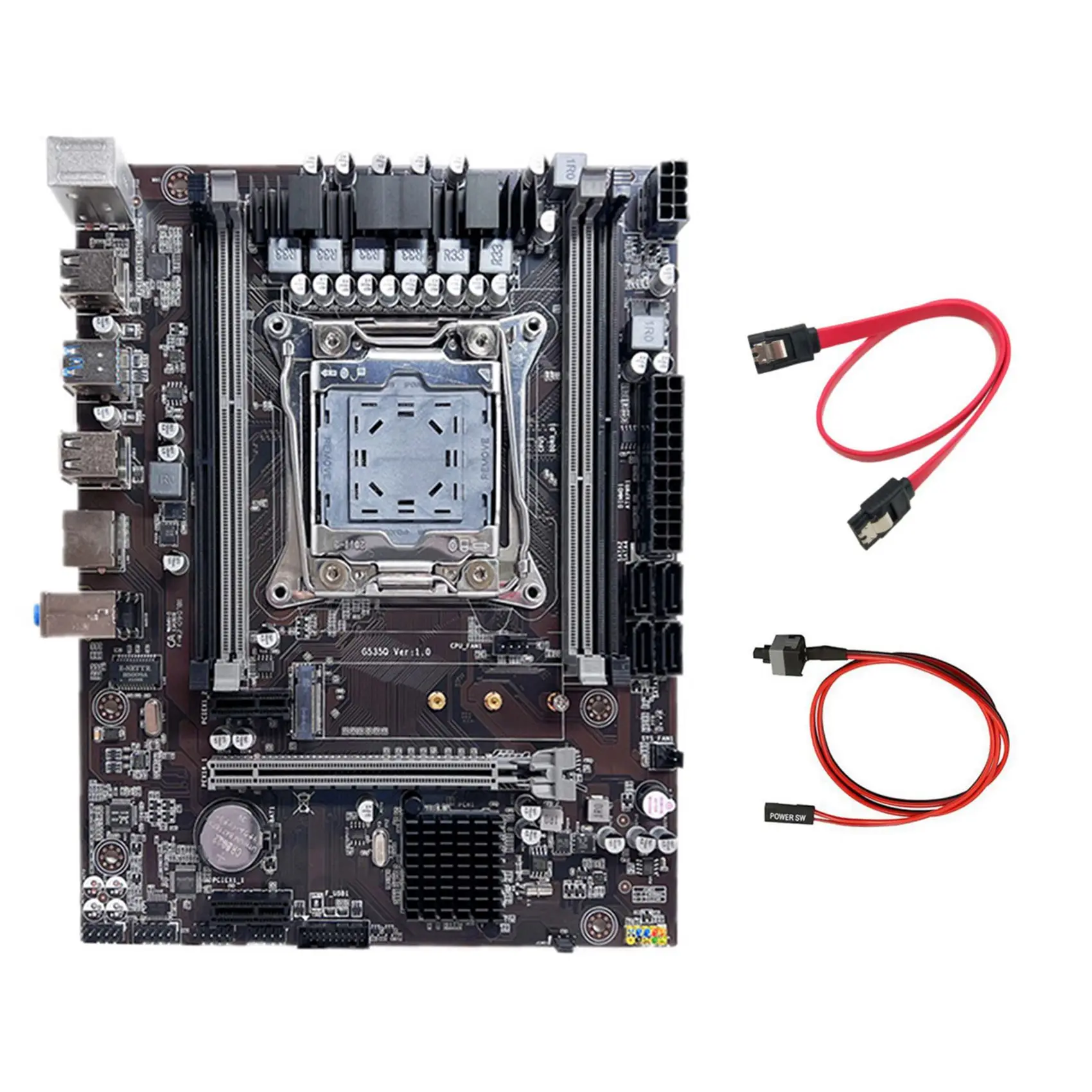 X99 Motherboard LGA2011-3 Computer Motherboard Support Xeon E5 V3 V4 Series CPU with Switch Cable+SATA Cable
X99 Motherboard LGA2011-3 Computer Motherboard Support Xeon E5 V3 V4 Series CPU with Switch Cable+SATA Cable