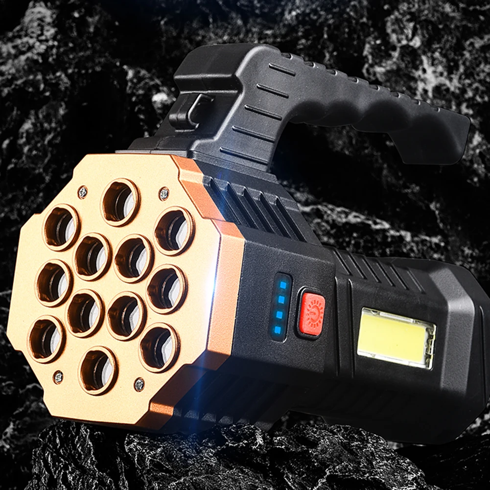 Мощная светодиодная вспышка с USB-зарядкой, многофункциональная яркая водонепроницаемая лампа с COB бокосветильник светом, 4 режима, для экстренных ситуаций 
Мощная светодиодная вспышка с USB-зарядкой, многофункциональная яркая водонепроницаемая лампа с COB бокосветильник светом, 4 режима, для экстренных ситуаций