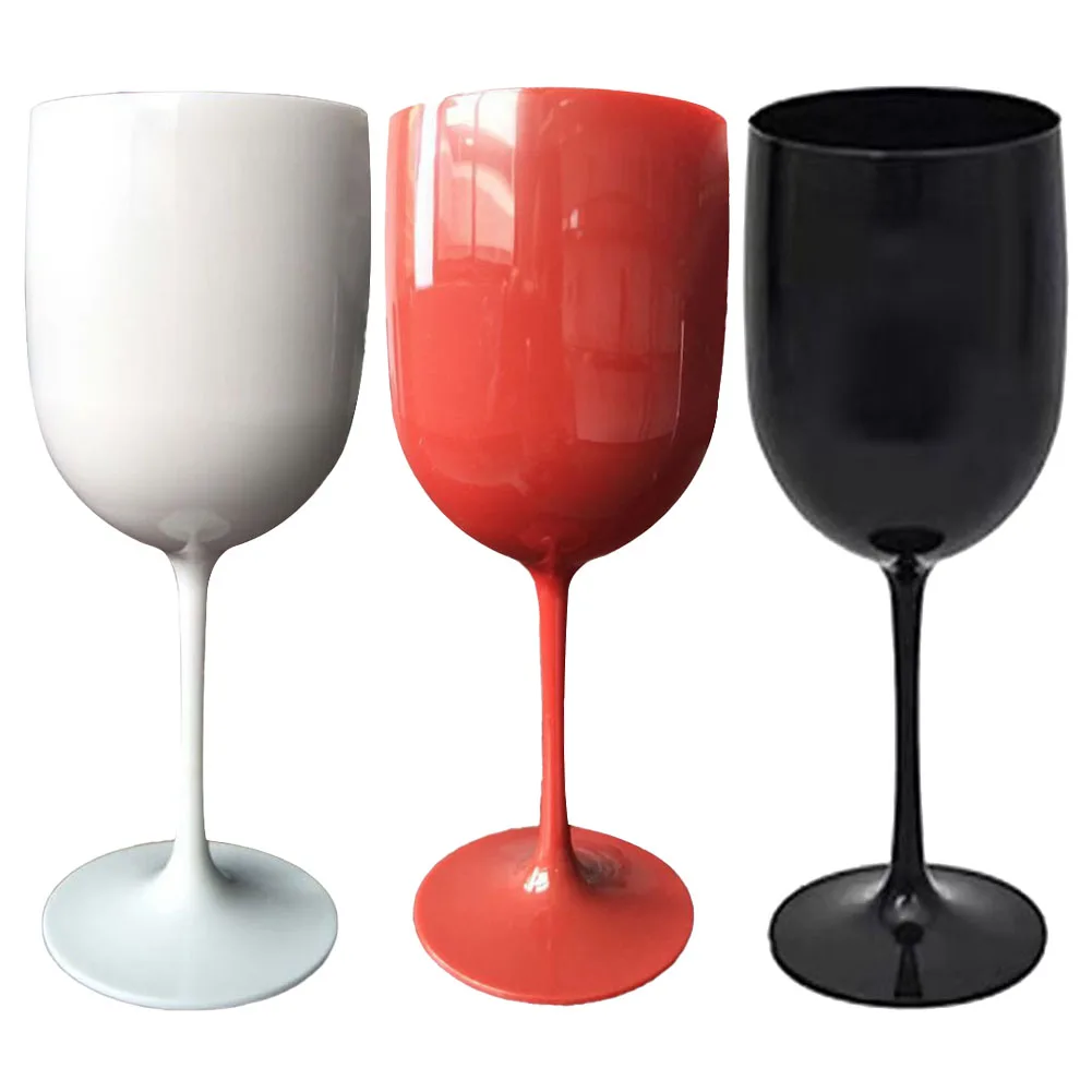 

1x White/Red/Black Plastic Champagne Cups Flute Stemware Wine Glass Party Banquet 3 Color Cup Goblet Plastic Beer Whiskey