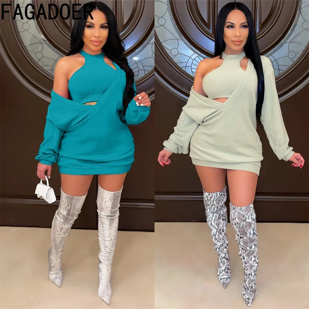 FAGADOER Fashion Street Clothes Women Crop Vest+Sexy V Neck Loose Dress Two Piece Casual Solid Matching Outfits 2022 New Summer
FAGADOER Fashion Street Clothes Women Crop Vest+Sexy V Neck Loose Dress Two Piece Casual Solid Matching Outfits 2022 New Summer
