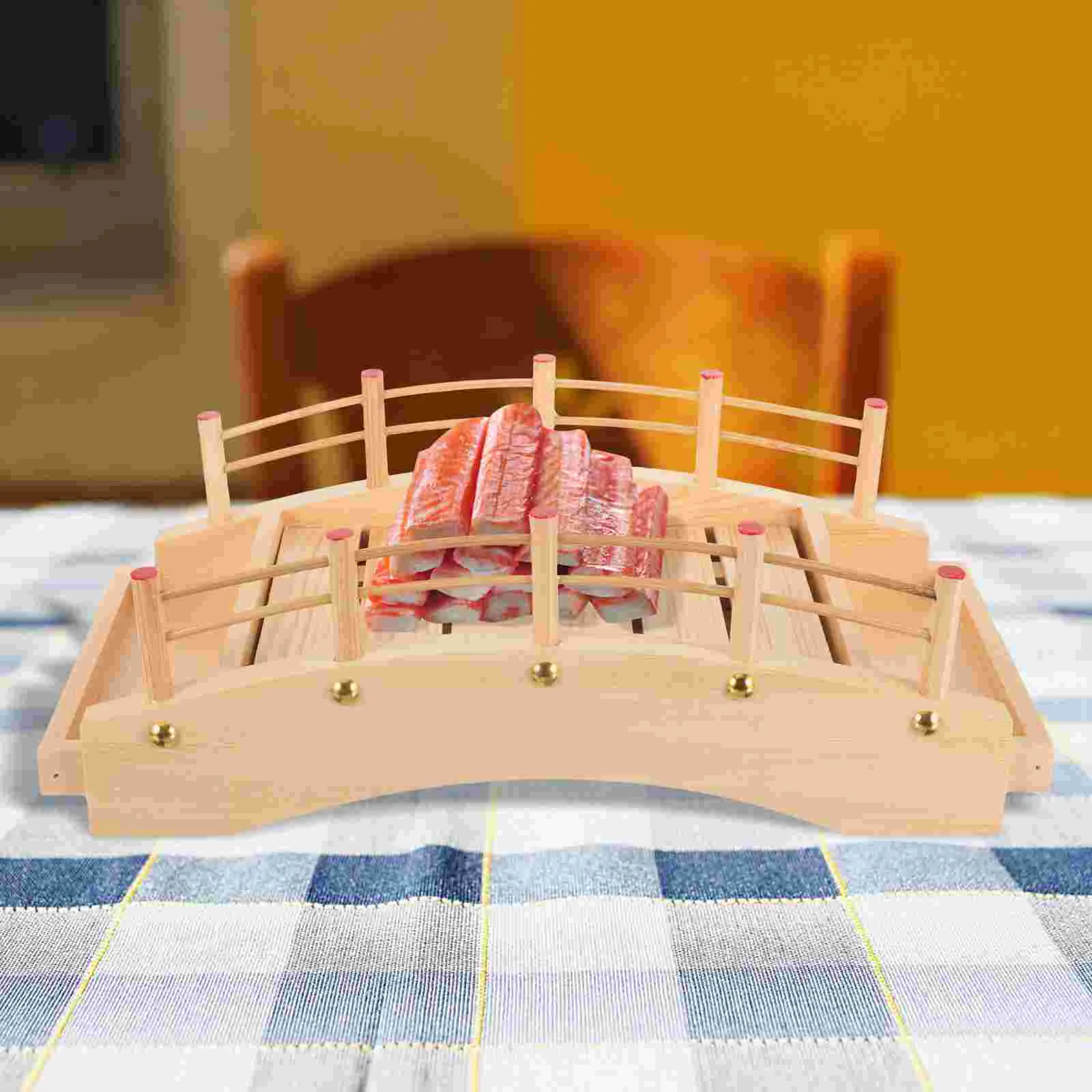 Sushi Bridge Wood Serving Tray Wooden Arch Display Appetizer Dish Accessory Food Sashimi Plates Delicate
Sushi Bridge Wood Serving Tray Wooden Arch Display Appetizer Dish Accessory Food Sashimi Plates Delicate