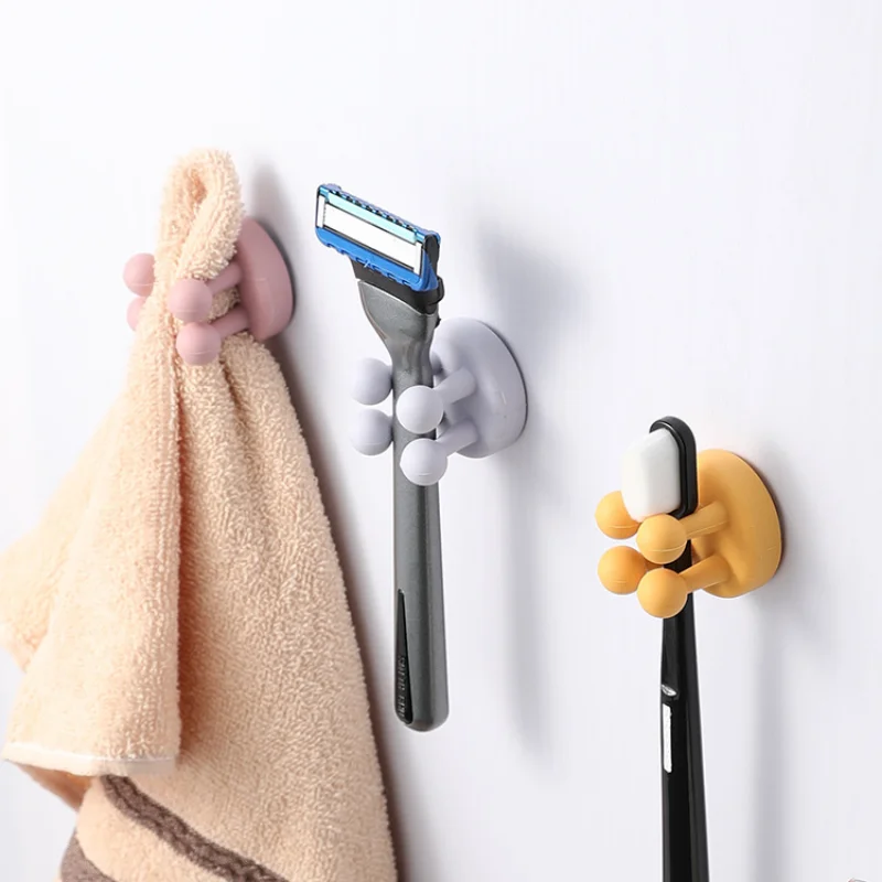 Creative Silicone Hook Cute Seamless Self-adhesive Clothes Hook Wall Hanging Kitchen Hook Free Punching Strong Towel Sticky Hook
Creative Silicone Hook Cute Seamless Self-adhesive Clothes Hook Wall Hanging Kitchen Hook Free Punching Strong Towel Sticky Hook