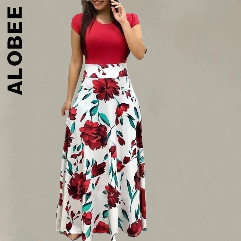 Alobee New Women Dress Soft Sweet Dress Popular Floral Print New Short Sleeve O-Neck Long Dress Women Vestidos Female
Alobee New Women Dress Soft Sweet Dress Popular Floral Print New Short Sleeve O-Neck Long Dress Women Vestidos Female