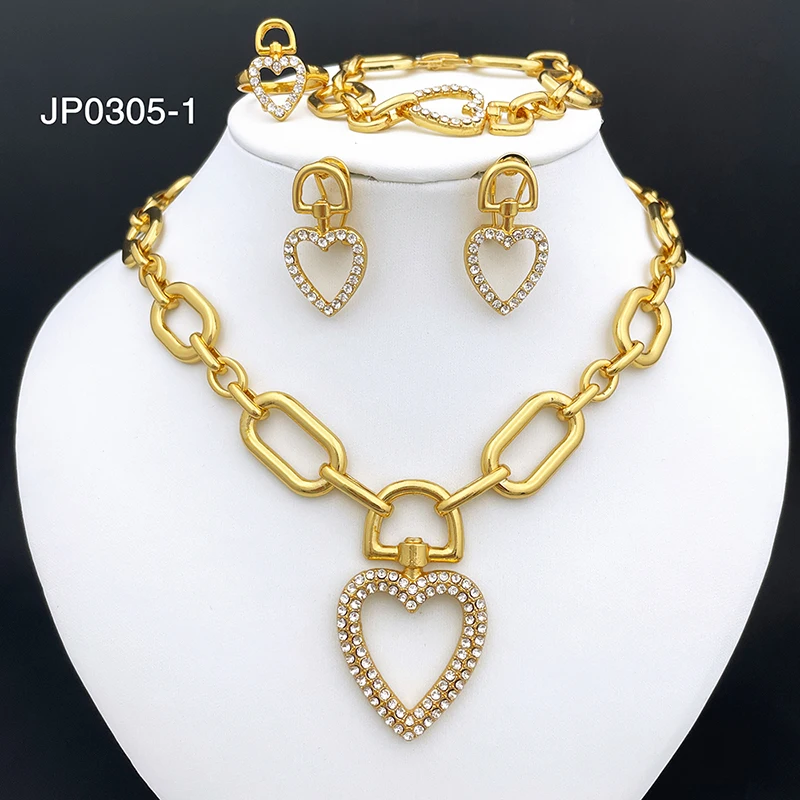 Dubai Women's Jewelry Set Necklace For Women Heart Earrings Charm Bracelet Free Shipping Wedding Party Jewelry
Dubai Women's Jewelry Set Necklace For Women Heart Earrings Charm Bracelet Free Shipping Wedding Party Jewelry
