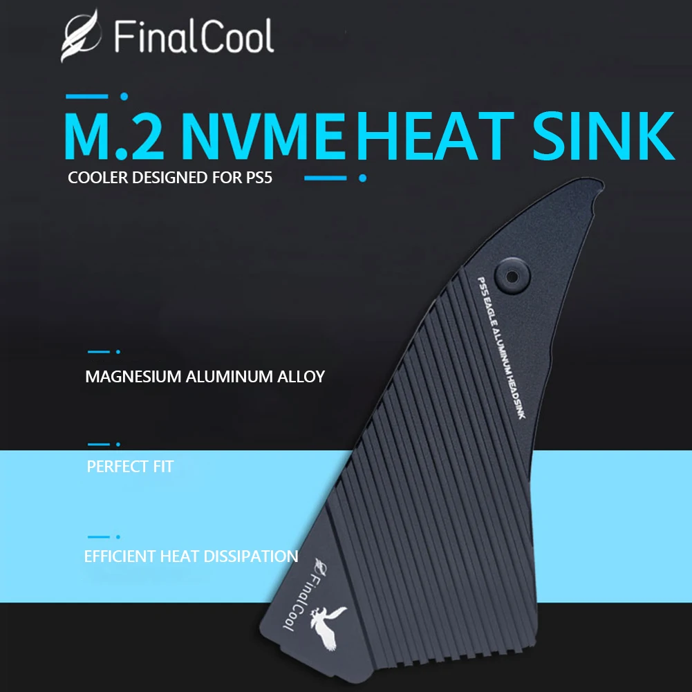 FinalCool Series SSD Heatsink for PS5 NVMe M2 2280 Solid State Drive Radiator with Thermal Pad Aluminum Heat Dissipation Cooler
FinalCool Series SSD Heatsink for PS5 NVMe M2 2280 Solid State Drive Radiator with Thermal Pad Aluminum Heat Dissipation Cooler