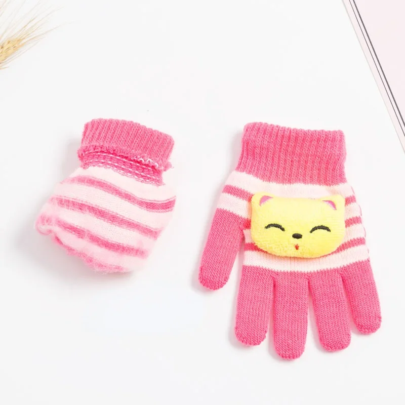 

Knitting Thick Warm Kids Gloves Winter Soft Mittens Children Kid Full Finger Gloves Kids Glove Cute Toddler Warm Gloves 1-4Years