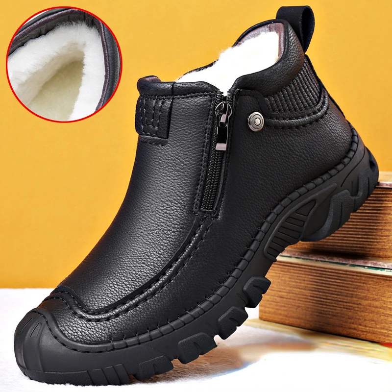 Winter Sheepskin Ankle Boots Wool Men Snow Boots Warmest Men's Casual Boots High Quality Waterproof botas hombre Brand Designer
Winter Sheepskin Ankle Boots Wool Men Snow Boots Warmest Men's Casual Boots High Quality Waterproof botas hombre Brand Designer