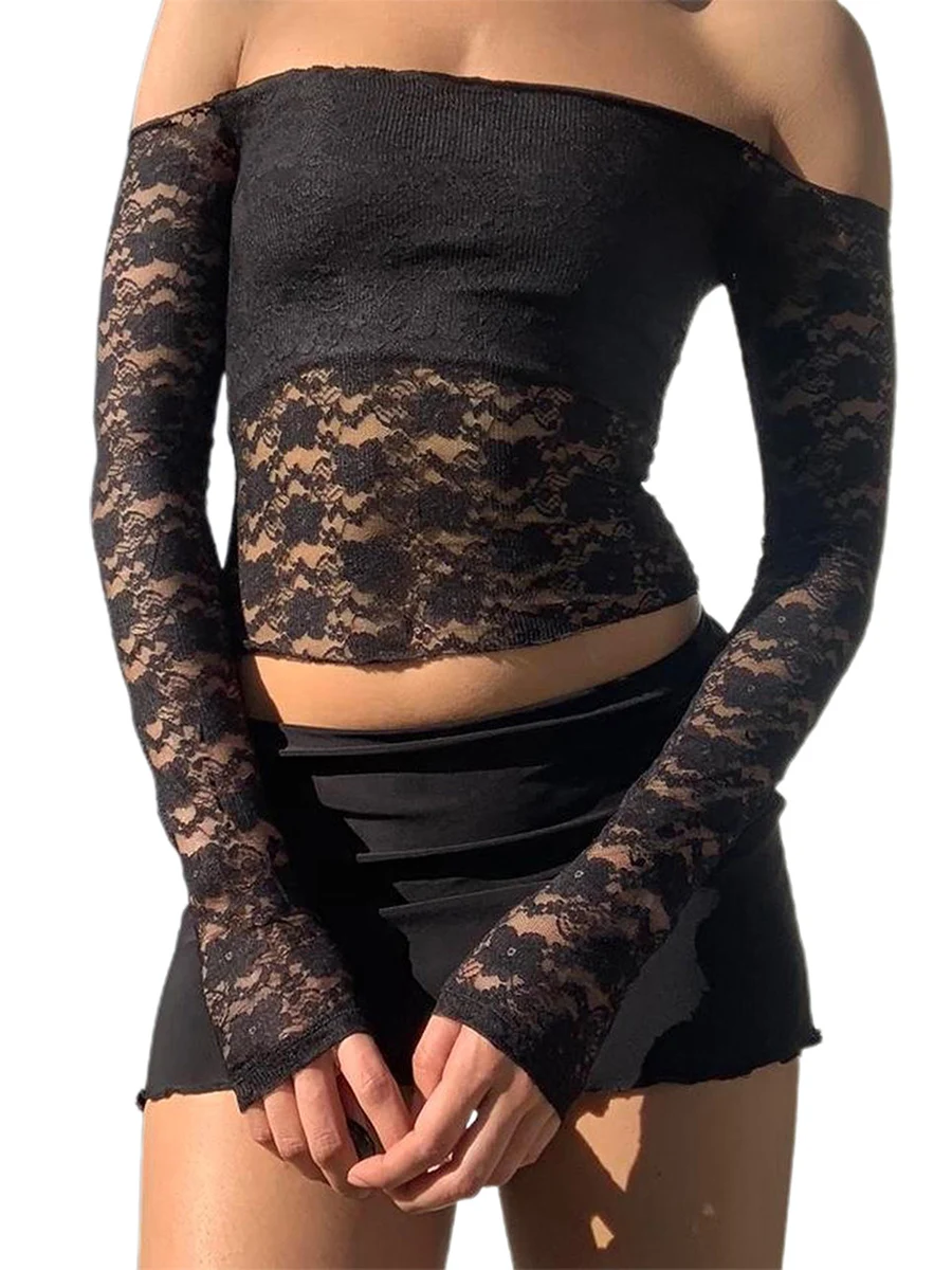 Women Off Shoulder Sheer Mesh Crop Tops Long Sleeve Slash Neck Ruched Slim Fitted T-Shirts Elegant Low Cut Backless Blouse
Women Off Shoulder Sheer Mesh Crop Tops Long Sleeve Slash Neck Ruched Slim Fitted T-Shirts Elegant Low Cut Backless Blouse