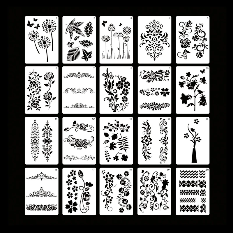20Pcs Classic Plants Flowers Stencils Multi-purpose Painting PET Templates DIY Graffiti Templates Anti-scratch Washable 2022 New
20Pcs Classic Plants Flowers Stencils Multi-purpose Painting PET Templates DIY Graffiti Templates Anti-scratch Washable 2022 New