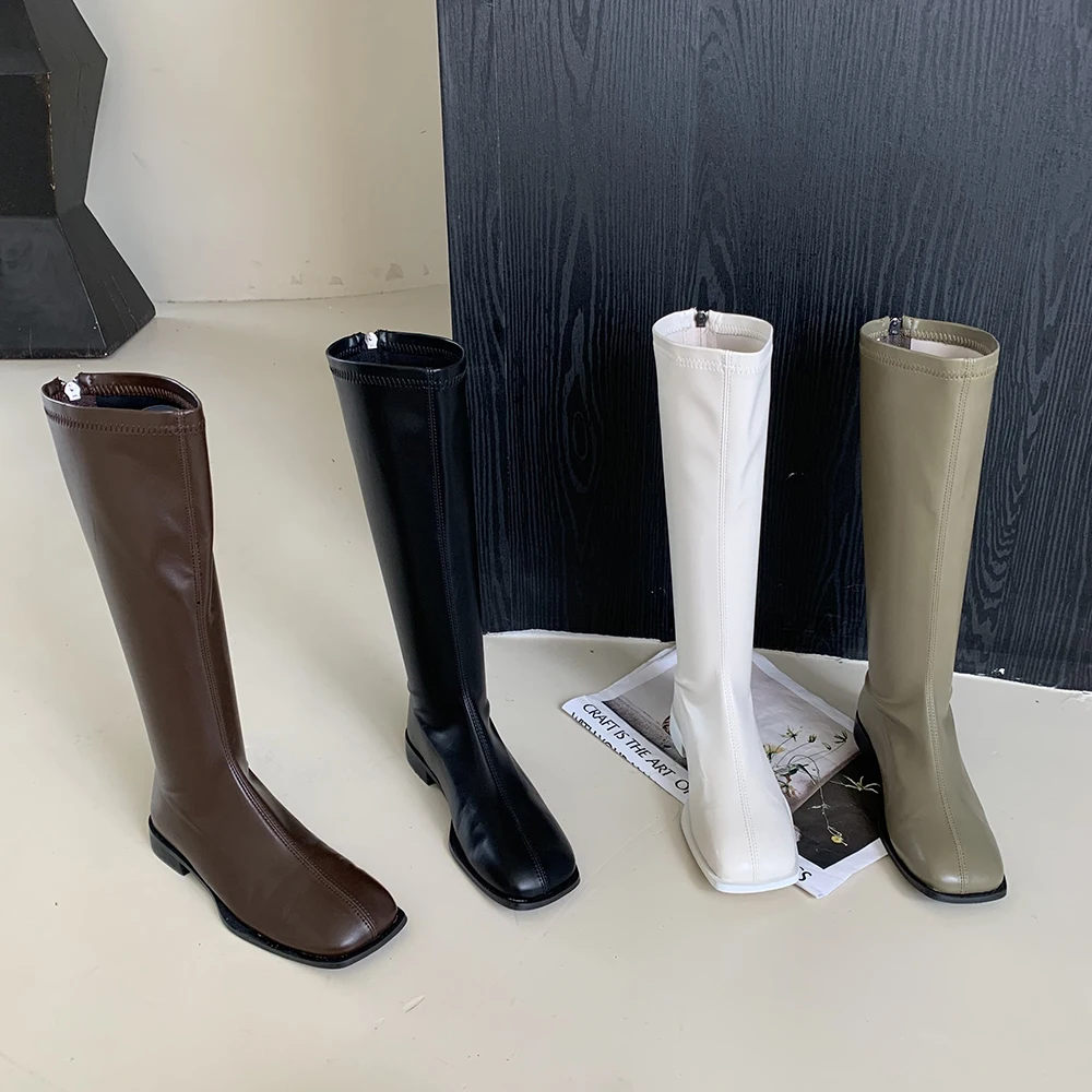 Square Toe Women Knee High Boots Black Brown White Green 2023 New Arrivals Winter Boots Woman Flat Low Heels Back Zipper Boots
Square Toe Women Knee High Boots Black Brown White Green 2023 New Arrivals Winter Boots Woman Flat Low Heels Back Zipper Boots