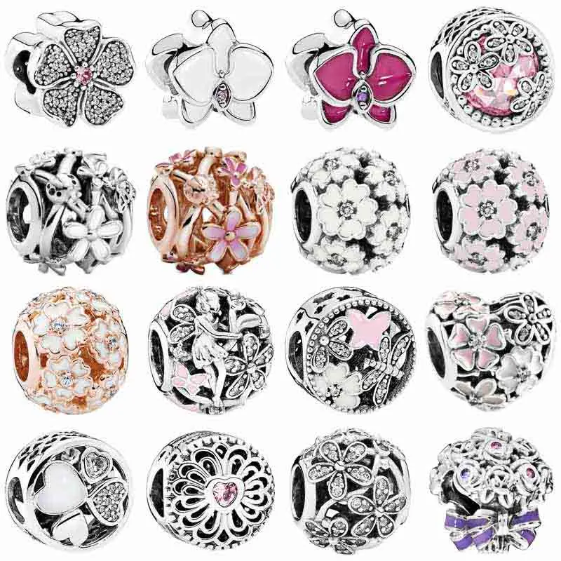 Springtime Poetic Heart Apple Blossom Orchid Pink Daisy Flower Charm 925 Sterling Silver Beads Fit Fashion Bracelet DIY Jewelry
Springtime Poetic Heart Apple Blossom Orchid Pink Daisy Flower Charm 925 Sterling Silver Beads Fit Fashion Bracelet DIY Jewelry